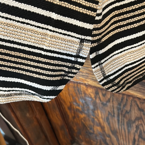 Ruby rd beige white black striped drawstring shirt size 2x hoodie pocket - Picture 5 of 5